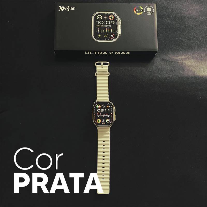 Ultra 2 Max – Tela AMOLED | CPU Dual Core | 2GB de Armazenamento + Pulseira de Silicone Grátis
