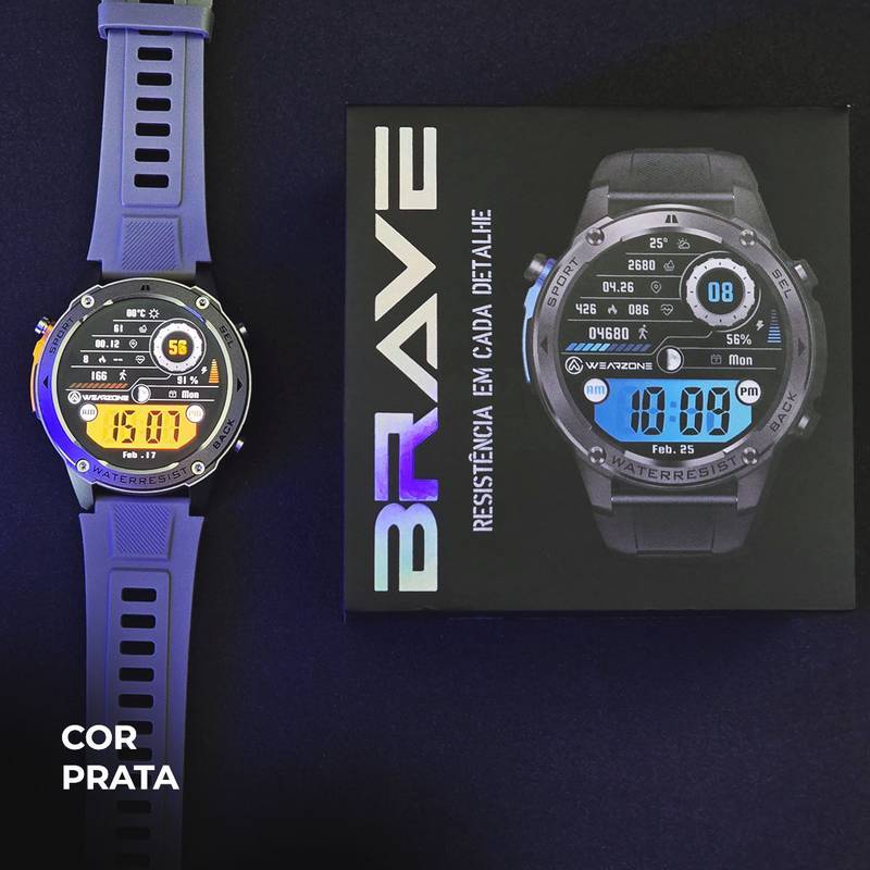 WEARZONE BRAVE | GPS de Dupla Frequência | 5ATM | Resistência Militar IP69K