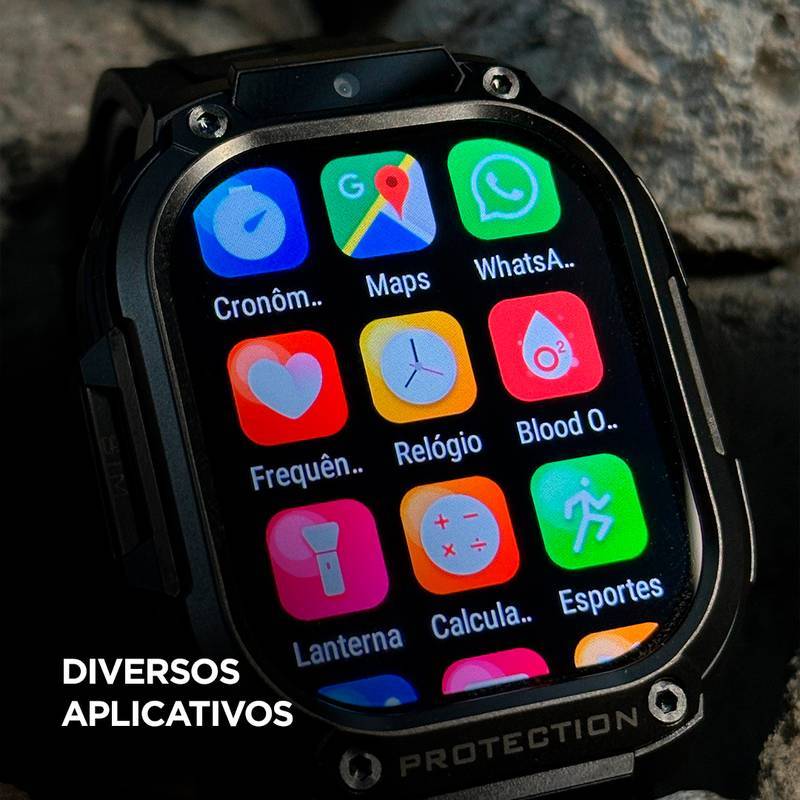 Horizon Titan | Smartwatch 4G com Tela AMOLED, Vidro Panda Glass e Bateria de 950mAh | 2GB RAM + 16GB ROM