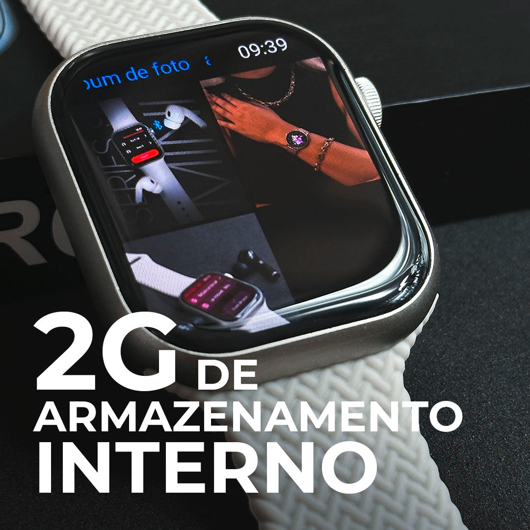 XW9 PRO Smartwatch – Tela AMOLED Ultra HD, 2GB de Armazenamento, CPU Dual Core, Ilha de Notificações e Função Dois Gestos