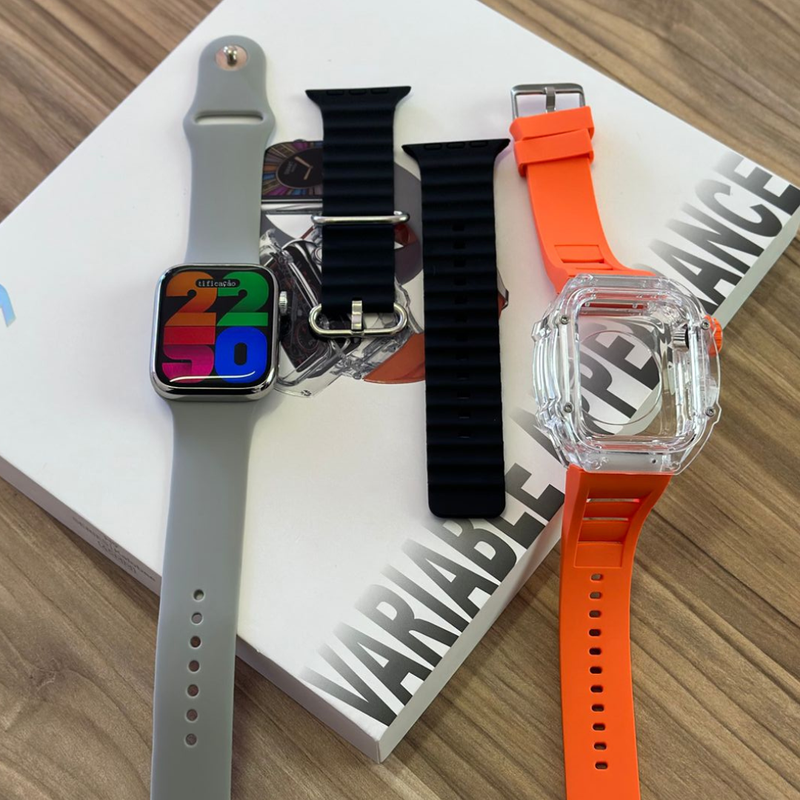 H9 Smartwatch 45mm + Capa + 3 Pulseiras