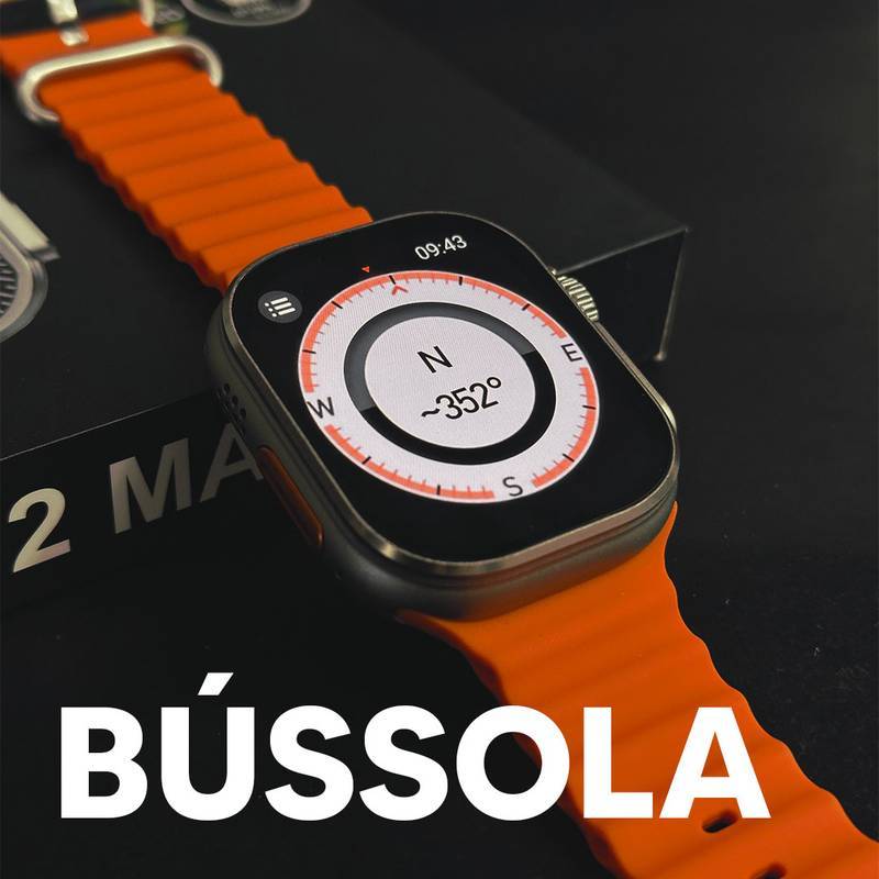 Ultra 2 Max – Tela AMOLED | CPU Dual Core | 2GB de Armazenamento + Pulseira de Silicone Grátis