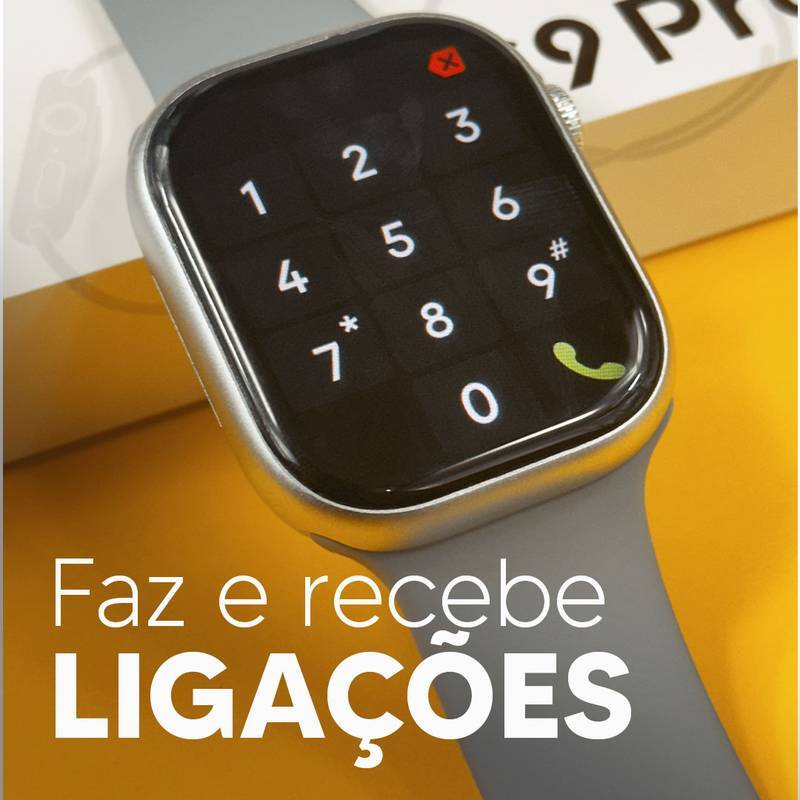 S9 PRO – Série 9 | Smartwatch Custo-Benefício 45mm + Pulseira de Silicone Grátis