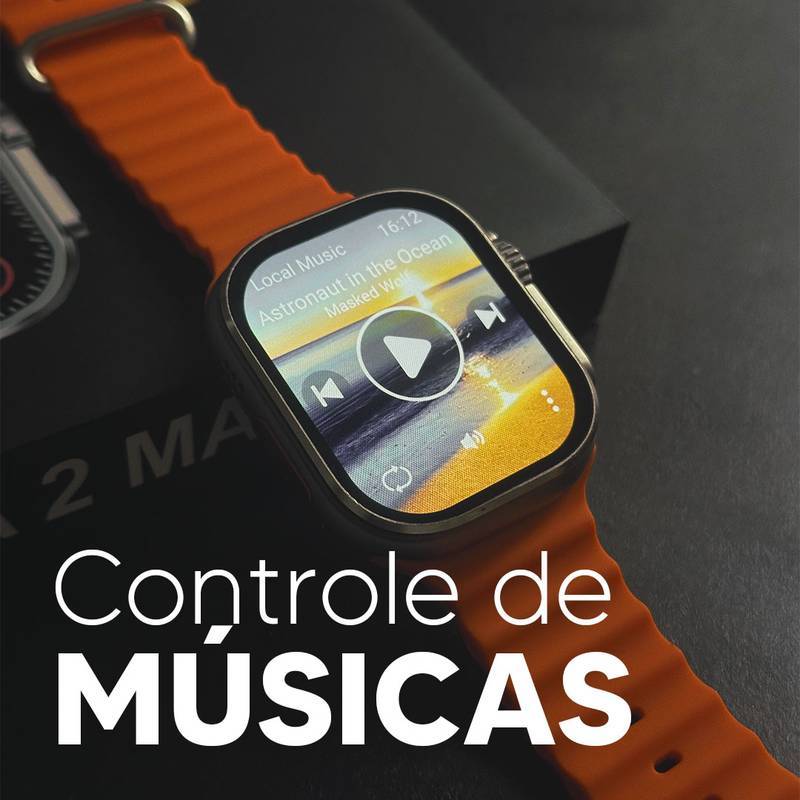 Ultra 2 Max – Tela AMOLED | CPU Dual Core | 2GB de Armazenamento + Pulseira de Silicone Grátis