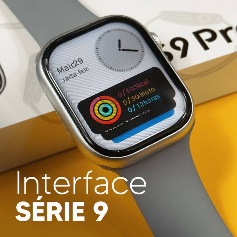 S9 PRO – Série 9 | Smartwatch Custo-Benefício 45mm + Pulseira de Silicone Grátis