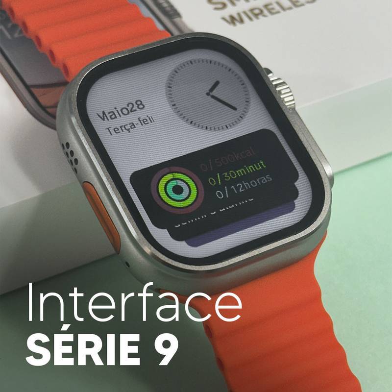 S9 ULTRA – Série 9 Ultra | Smartwatch Custo-Benefício 49mm + Pulseira de Silicone Grátis