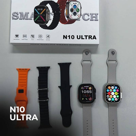Smartwatch N10 Ultra 49mm | Kit com 4 Pulseiras | Ligações + Funções Premium