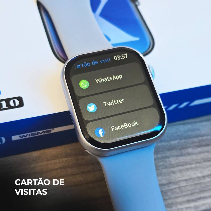 WS-X10 Série 10 – Smartwatch Premium com 3 Pulseiras + Funções Avançadas