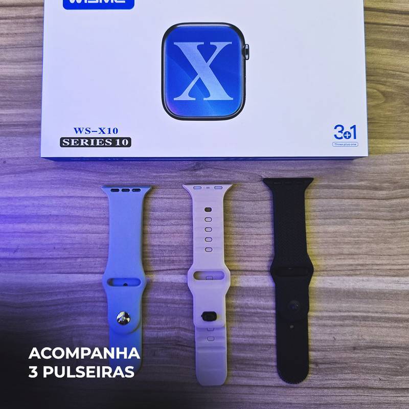 WS-X10 Série 10 – Smartwatch Premium com 3 Pulseiras + Funções Avançadas