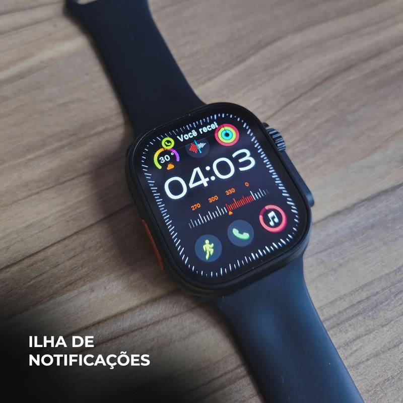 Smartwatch N10 Ultra 49mm | Kit com 4 Pulseiras | Ligações + Funções Premium