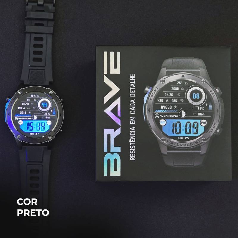 WEARZONE BRAVE | GPS de Dupla Frequência | 5ATM | Resistência Militar IP69K