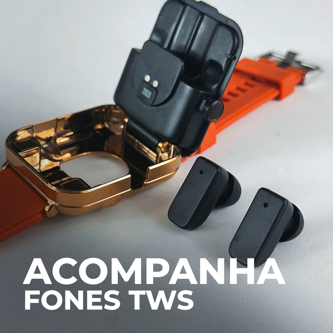 S6 Smartwatch + Fones Integrados – Inovação 2 em 1 com Estilo e Tecnologia