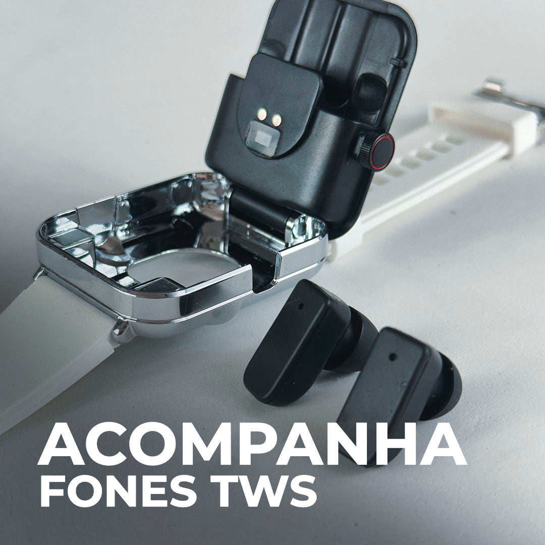 S6 Smartwatch + Fones Integrados – Inovação 2 em 1 com Estilo e Tecnologia