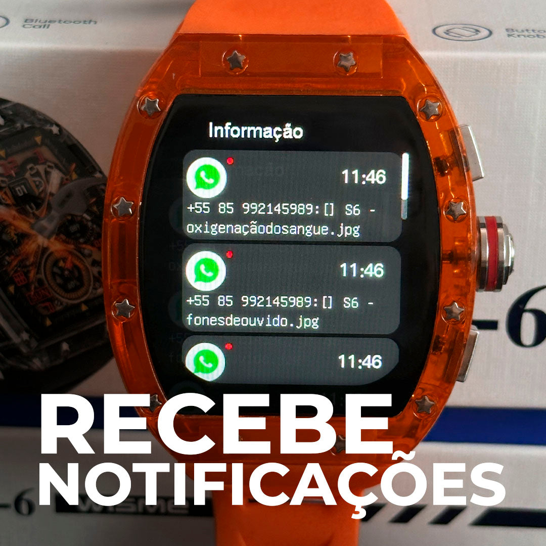 WS-6 Smartwatch | Design Premium com Estilo Richard Mille e Alta Performance