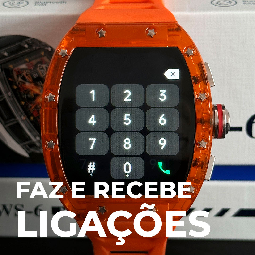 WS-6 Smartwatch | Design Premium com Estilo Richard Mille e Alta Performance