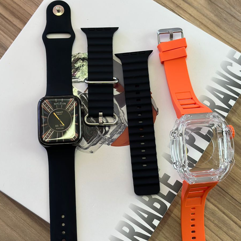H9 Smartwatch 45mm + Capa + 3 Pulseiras